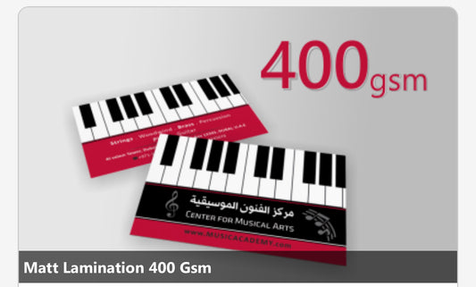 Business Card 400 GSM Matt Lamination 500Pcs, Free Design