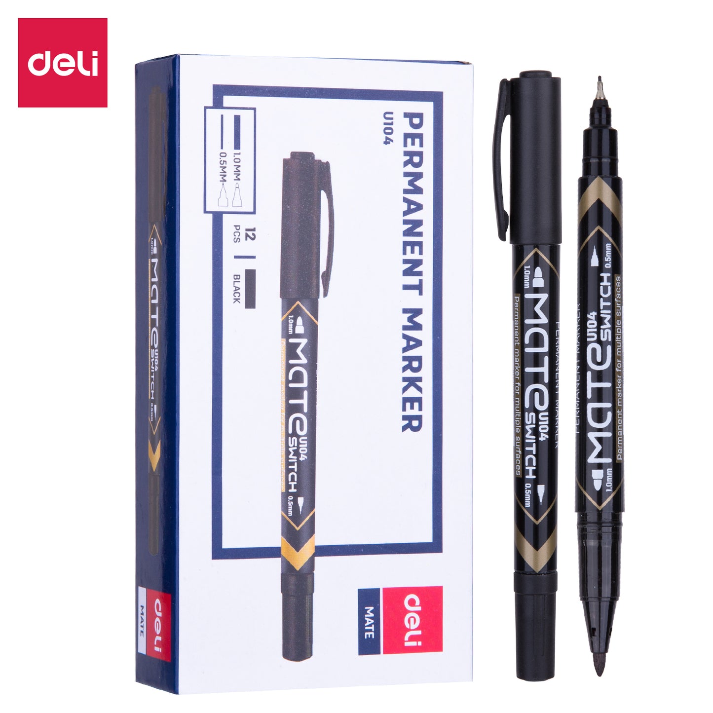 Deli U10420 (also known as EU10420) is a dual-tip permanent marker BLACK