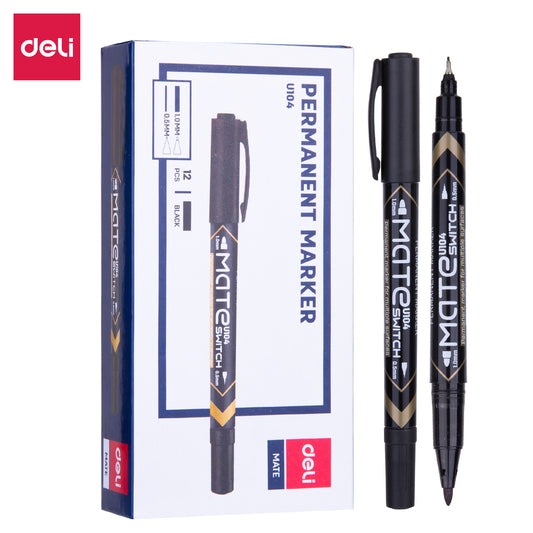 Deli U10420 (also known as EU10420) is a dual-tip permanent marker BLACK