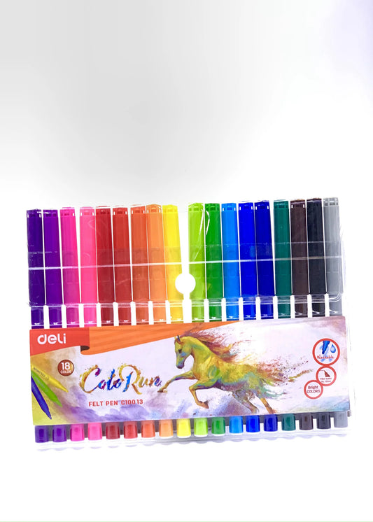 DELI COLORUN 18 FELT PEN C10013 18 PCS