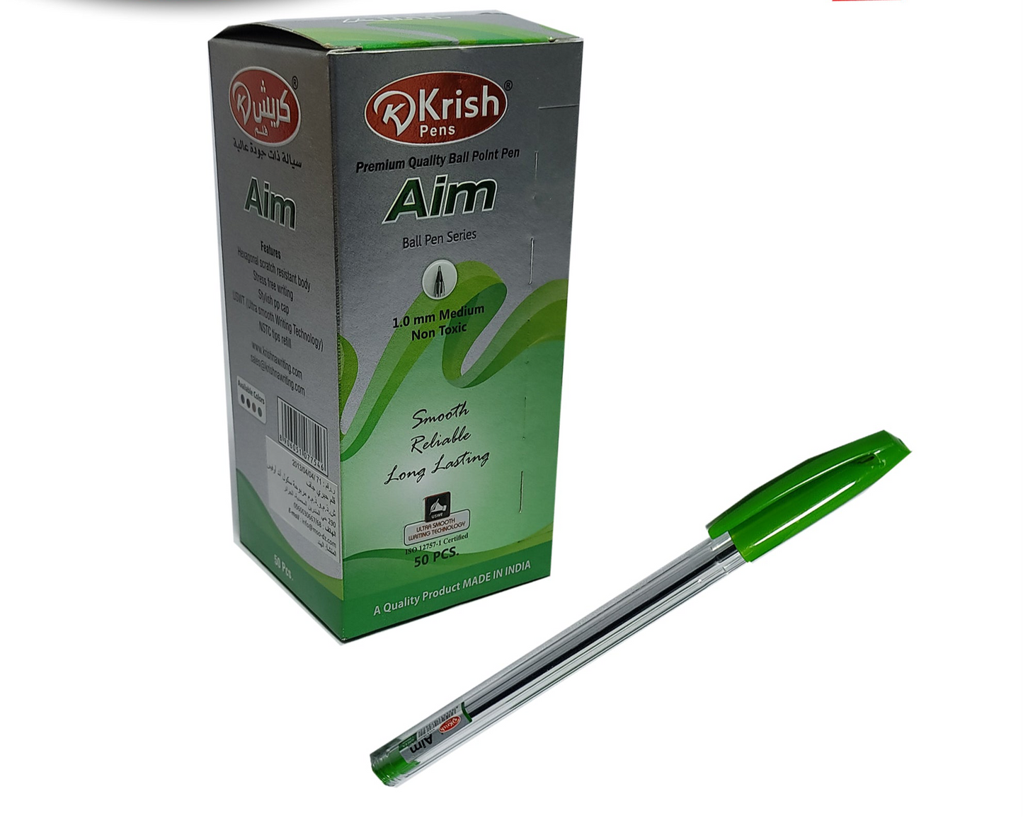 Krish Aim Green Pen 50Pcs