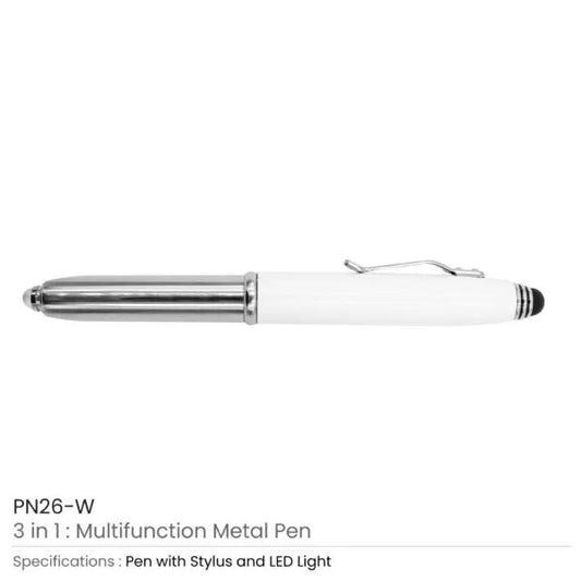 3 in 1 Metal Pens with Stylus and Light ( “Your Brand • Your Print • Your Style.” ) All printing available