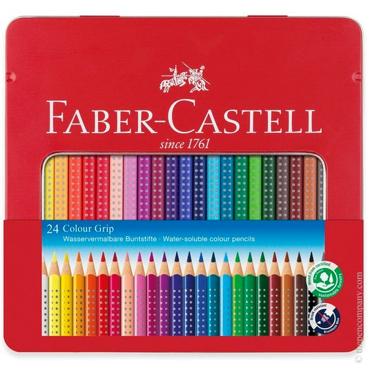 FABERCASTELL 24 COLORGRIP WATER-SOLUBLE COLOUR PENCIL