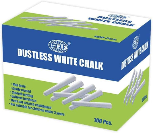 FIS DUSTLESS WHITE CHALK 100 PCS