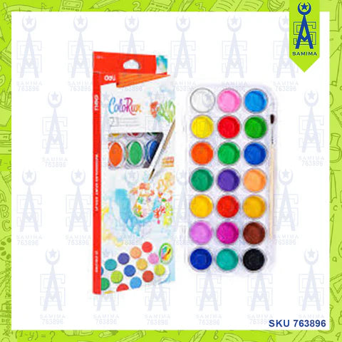 DELI COLORUN 21 WATERCOLOR PAINTS PALLETTE USE DESIGN WITH BRUSH