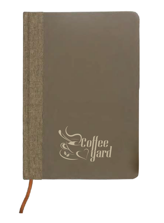A5 SIZE HARD COVER NOTEBOOK IN COFFEE VIBER MATERIAL