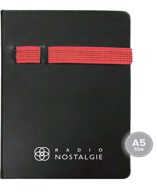 A5 SIZE PU LEATHER NOTEBOOK WITH ELASTIC BAND