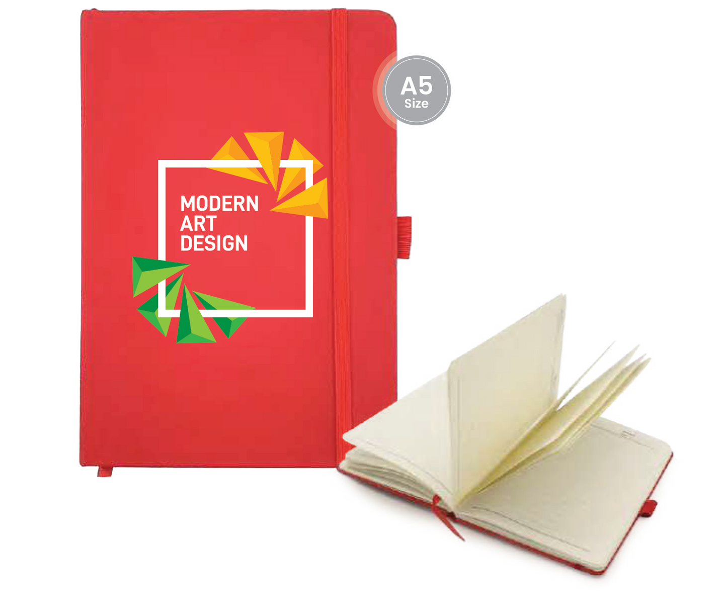 A5 SIZE PU LEATHER NOTEBOOK WITH ELASTIC BAND & PEN HOLDER