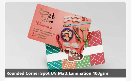 Rounded Corner Spot UV Matt Lamination 400gsm, Free Design