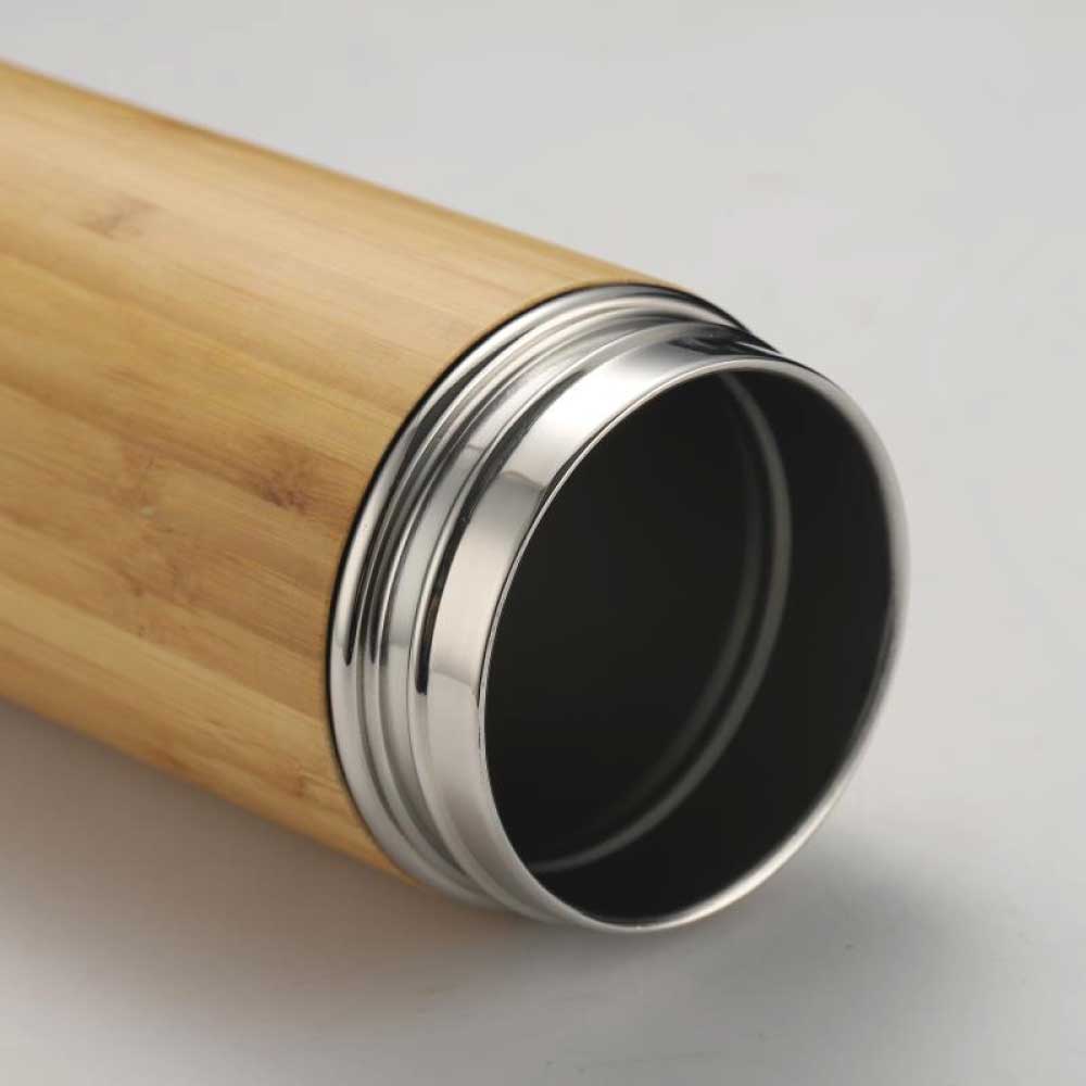 Bamboo Flask with Temperature Display ( “Your Brand • Your Print • Your Style.” ) All printing available