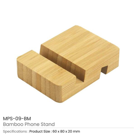 Bamboo Phone Stands with Two Different Slots ( “One Product – Unlimited Printing Choices.” )