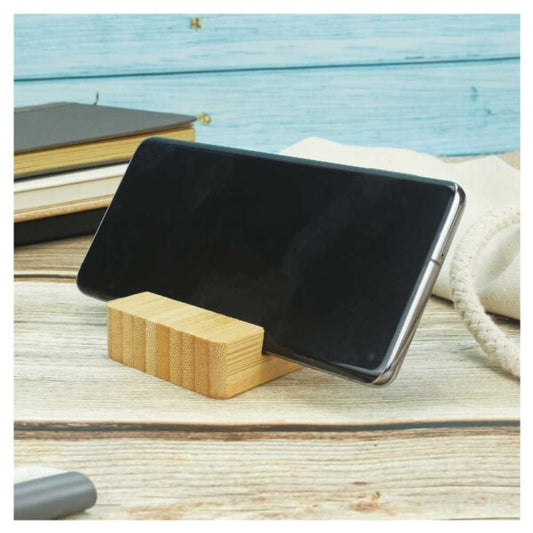 Bamboo Phone Stands with Two Different Slots ( “One Product – Unlimited Printing Choices.” )