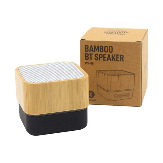 Cube Bamboo Bluetooth Speaker ( “Your Brand • Your Print • Your Style.” ) All printing available