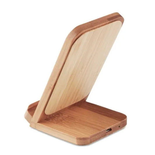 Eco-Friendly Bamboo 10W Wireless Charger Stand ( “Your Brand • Your Print • Your Style.” ) All printing available