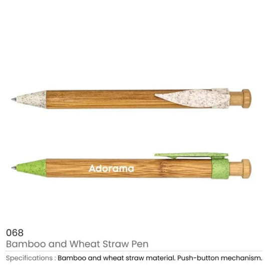 Bamboo with Wheat Straw Pens ( “Your Brand • Your Print • Your Style.” ) All printing available