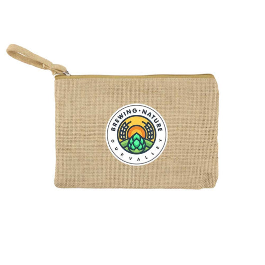 Natural Jute Zipper Pouch for Organizing Storage ( “Your Brand • Your Print • Your Style.” ) All printing available