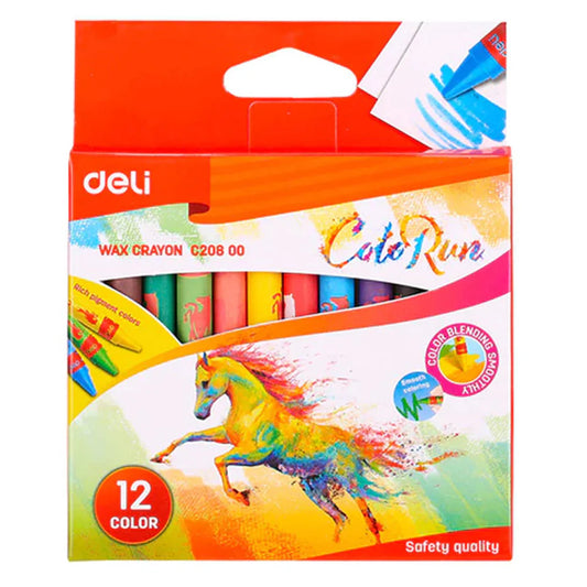 DELI WAX CRAYON C20800 12 COLORUN