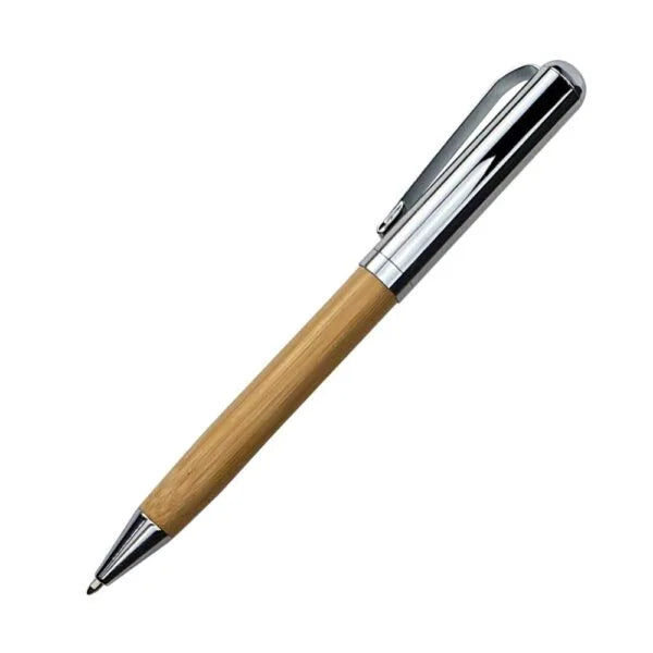 Chrome and Bamboo Metal Pens ( “Your Brand • Your Print • Your Style.” ) All printing available