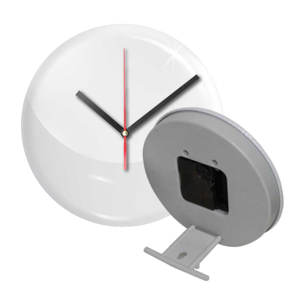 Clock Button with Stand ( “Your Brand • Your Print • Your Style.” ) All printing available