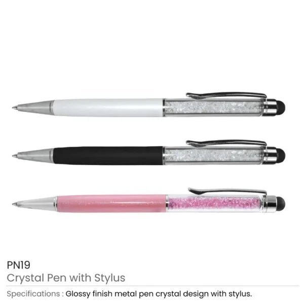 Crystal Pens with Stylus ( “Your Brand • Your Print • Your Style.” ) All printing available