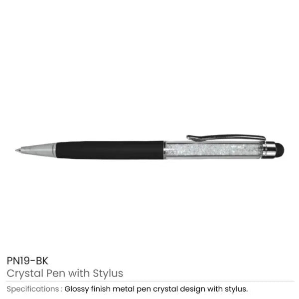 Crystal Pens with Stylus ( “Your Brand • Your Print • Your Style.” ) All printing available