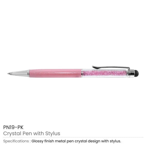 Crystal Pens with Stylus ( “Your Brand • Your Print • Your Style.” ) All printing available