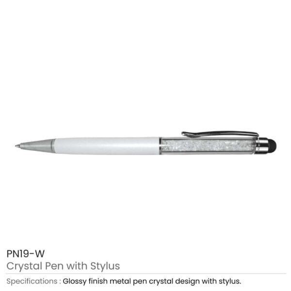 Crystal Pens with Stylus ( “Your Brand • Your Print • Your Style.” ) All printing available
