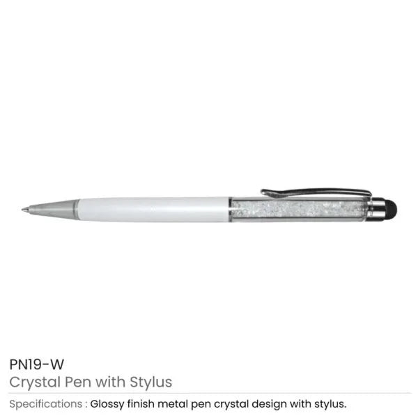 Crystal Pens with Stylus ( “Your Brand • Your Print • Your Style.” ) All printing available
