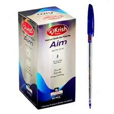 Krish Aim Ball Pen Blue 50pcs