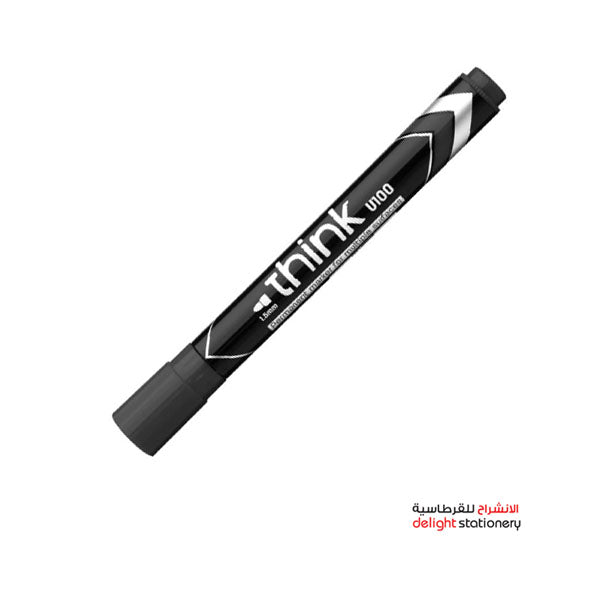 Deli Think U100 Permanent Marker – Bullet 1.5 mm, Black 12 pcs
