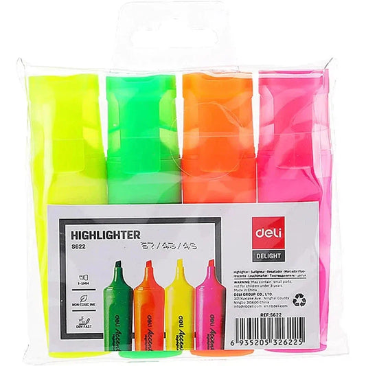 DELI HIGHLIGHTER 4 PC S622
