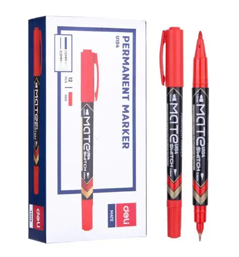 Deli U10420 (also known as EU10420) is a dual-tip permanent marker RED