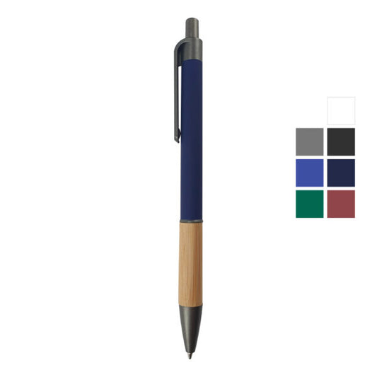 Push Button Ballpoint Pens with Bamboo Grip ( “Your Brand • Your Print • Your Style.” ) All printing available
