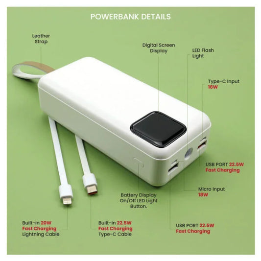 Fast Charging Powerbank 30,000 mAh with Flashlight ( “Your Brand • Your Print • Your Style.” ) All printing available