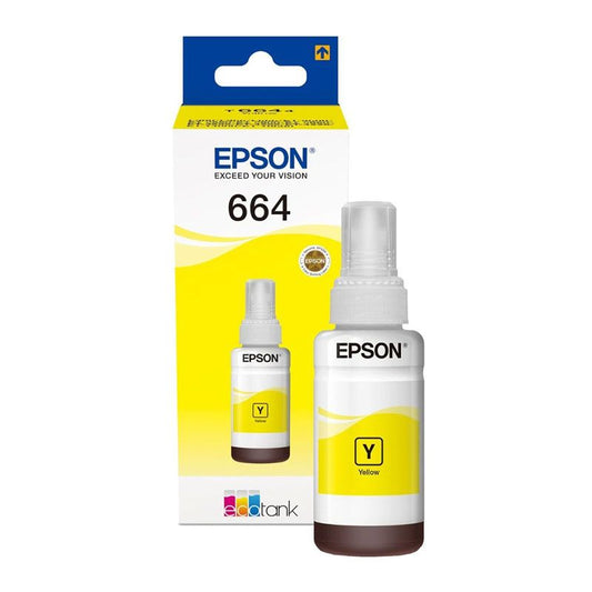 Epson 664 YELLOW Ink Bottles – Genuine Refill Ink for EcoTank Printers