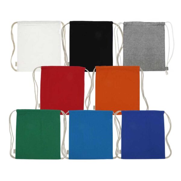 Recycled Cotton Drawstring Bags, 145gsm ( “Your Brand • Your Print • Your Style.” ) All printing available