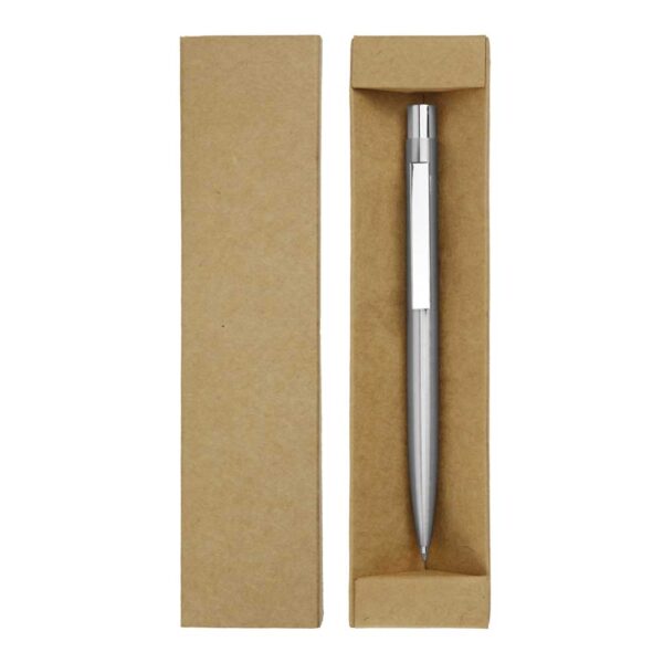 Recycled Stainless Steel Metal Pens, Push Button, Blue Ink ( “Your Brand • Your Print • Your Style.” ) All printing available