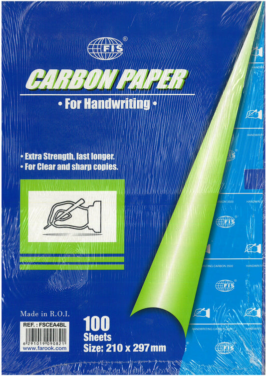 FIS CARBON PAPER FOR HAND WRITING 100 SHEETS A4 BLUE AND BLACK