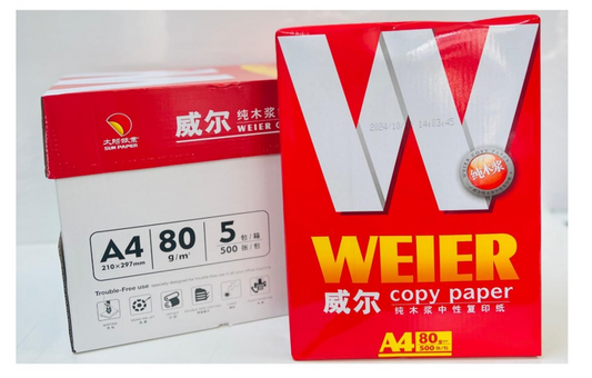 WEIER COPY PAPER 80 GSM 1 BX (5 REEM)