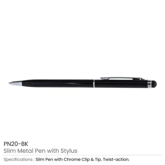 Slim Metal Pens with Stylus ( “Your Brand • Your Print • Your Style.” ) All printing available