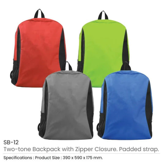 Two-toned Backpacks 600D Polyester Material ( “Your Brand • Your Print • Your Style.” ) All printing available