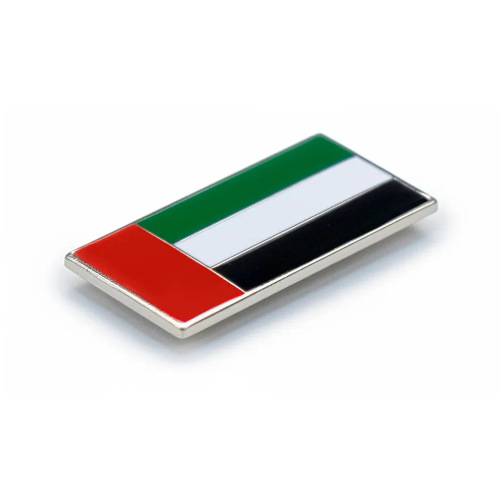 UAE Flag Metal Badges Rectangle with Magnet Attachment ( “Your Brand • Your Print • Your Style.” ) All printing available