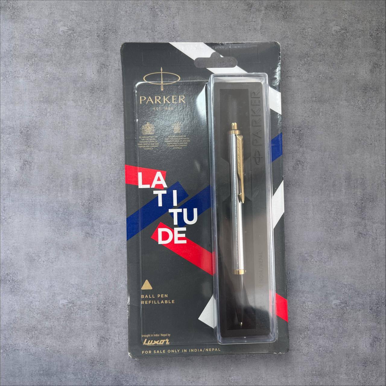 PARKER LATTITUDE SHINY CHROME BLUE INK