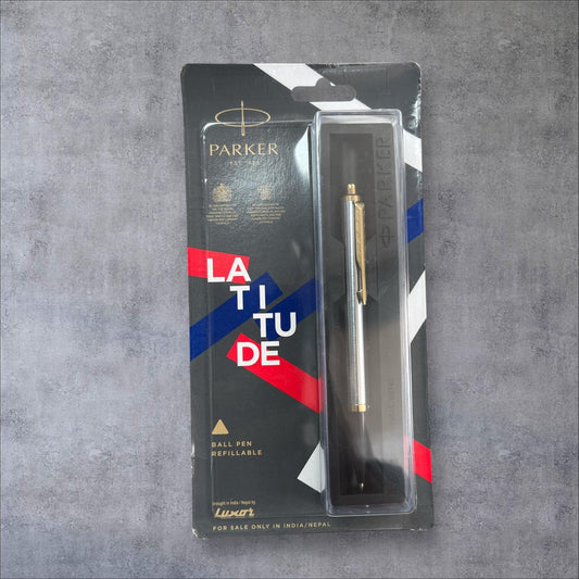 PARKER LATTITUDE SHINY CHROME BLUE INK