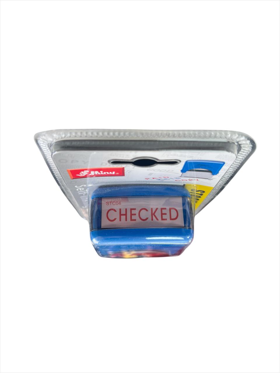 SHINY SELF INKING STAMP CHECKED stp 16