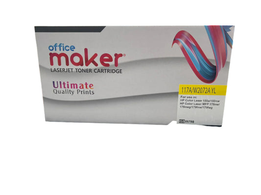 OFFICE MAKER LASERJET TONER CATRIDGE 117A/W2072A YELLOW