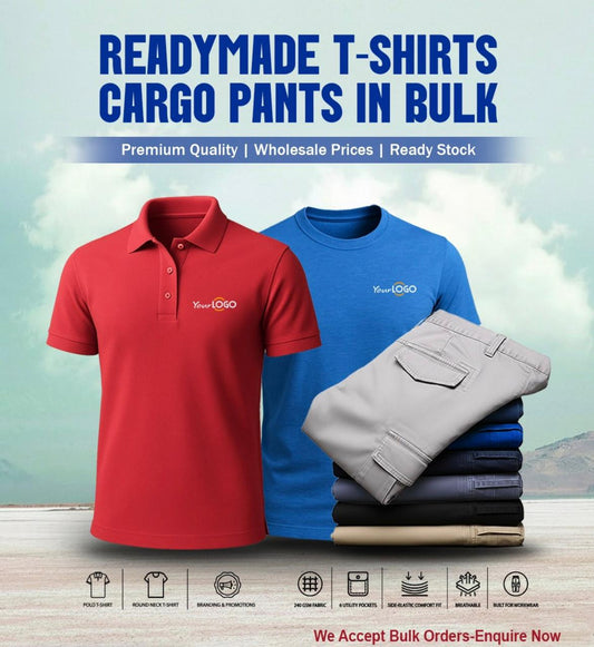READYMADE T SHIRT AND CARGO PANTS IN BULK