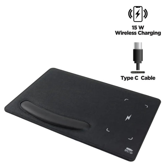 15W Wireless Fast Charging Mousepads/Forearm Support Type C ( “Your Logo, Everywhere.” )