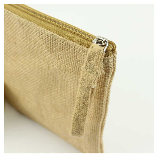 Natural Jute Zipper Pouch for Organizing Storage ( “Your Brand • Your Print • Your Style.” ) All printing available