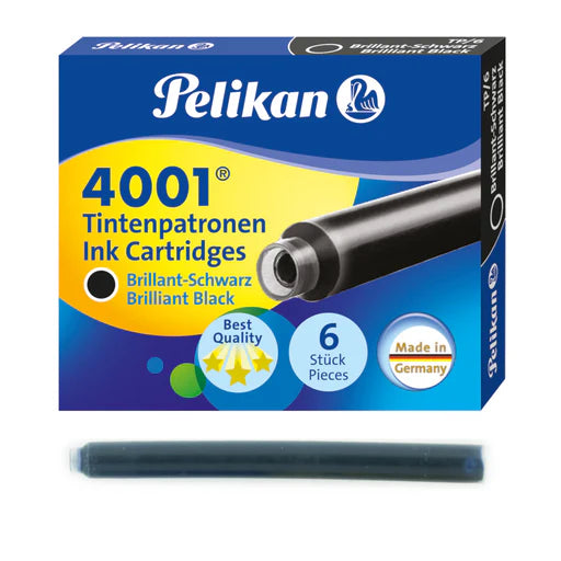 Pelikan 4001 Fountain Pen Ink Cartridges – TP/6 BLACK